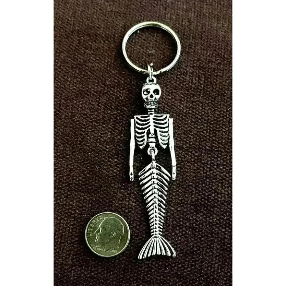 Mermaid Skeleton hot Stainless steel Keychain